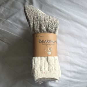 BearPaw Casual Socks in Gray and Cream - 6 Pack